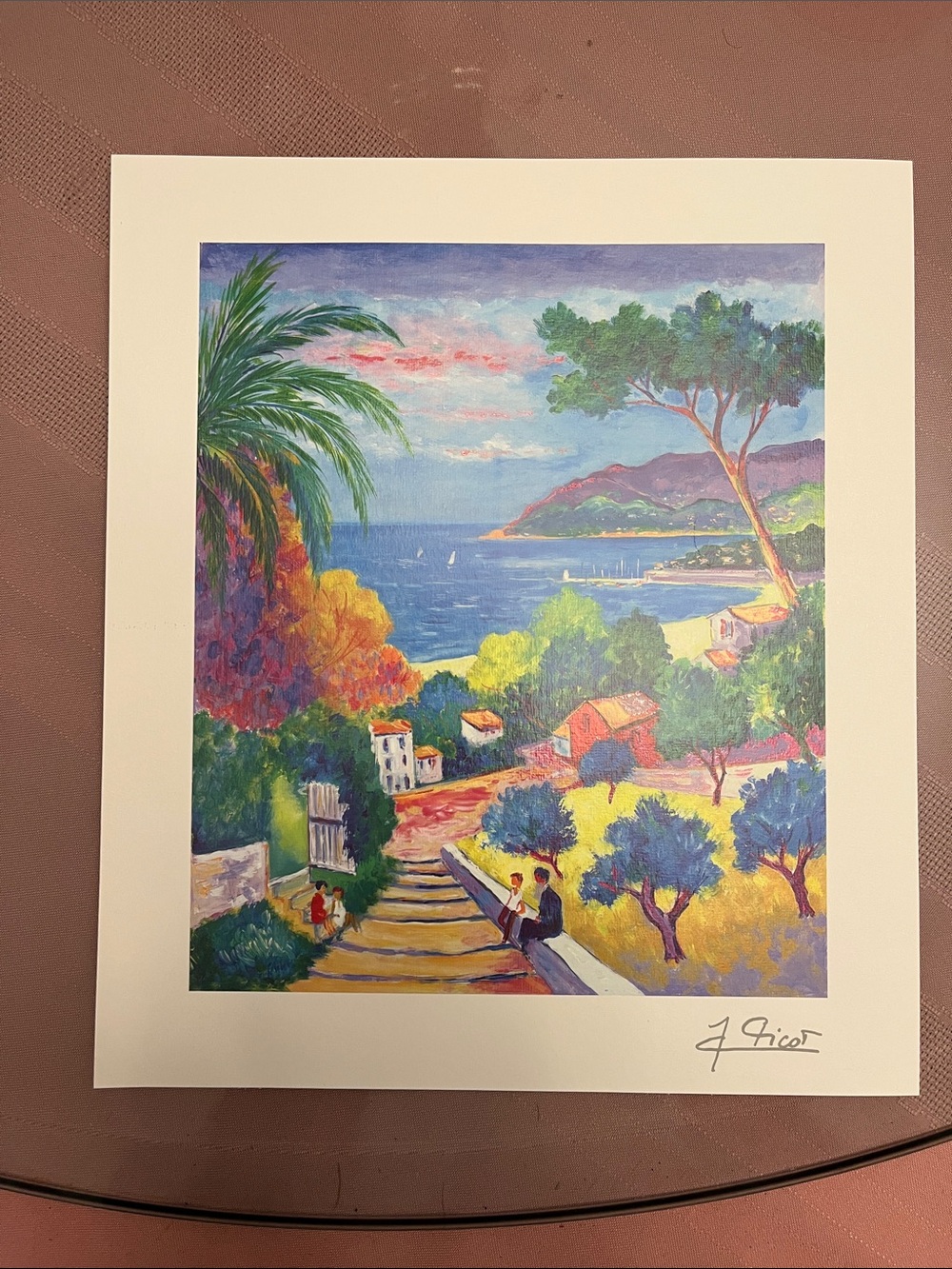 Jean-Claude Picot Paysage aux 3
Enfants Seriolithograph